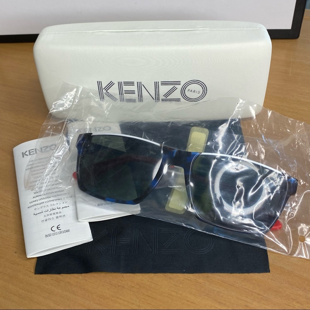 BNIP KENZO Paris Blue Tortoise Frame Glasses - Picture 2 of 16